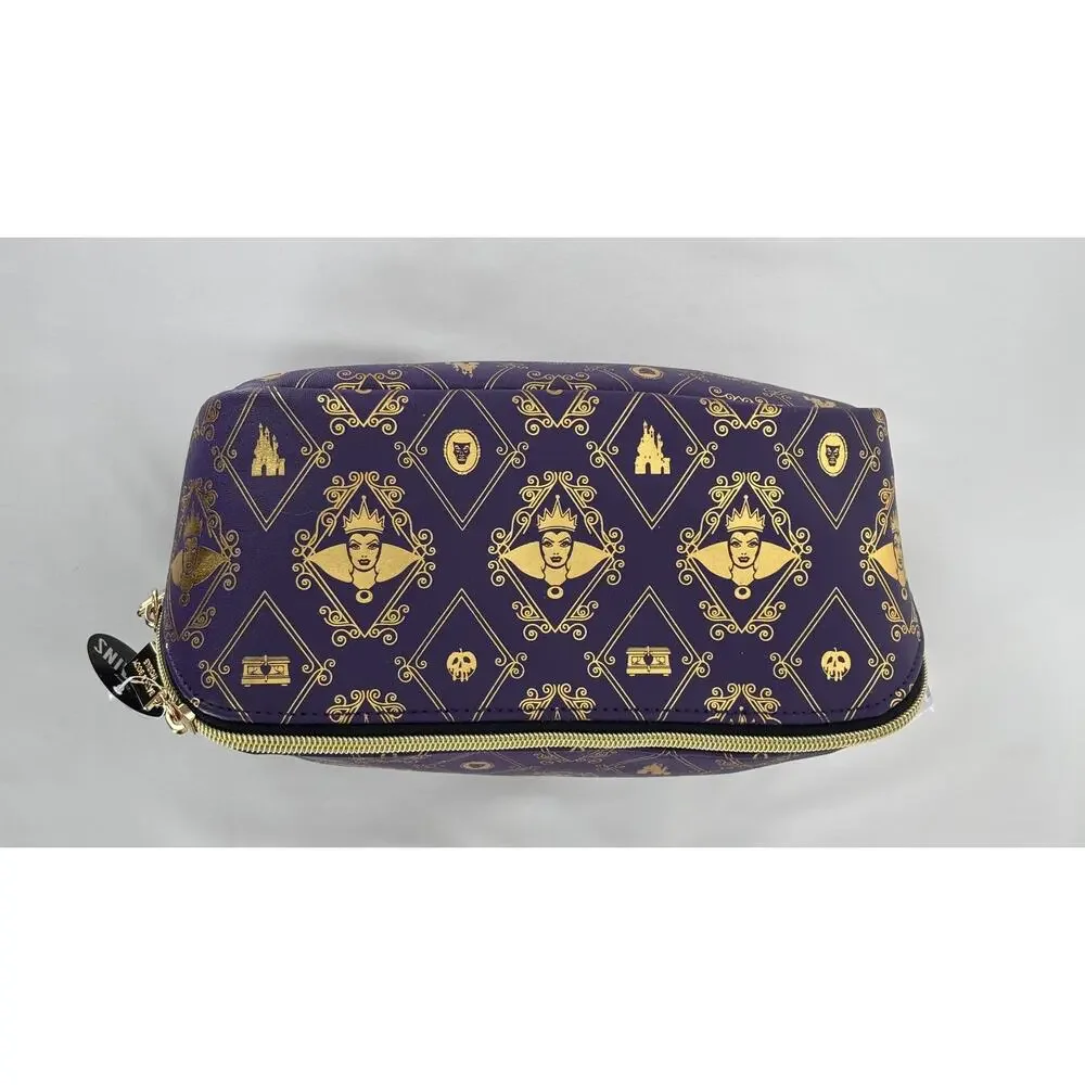 Bath And Body Works Villains Evil Queen Make Up Cosmetic Bag Purple Gold Zip New